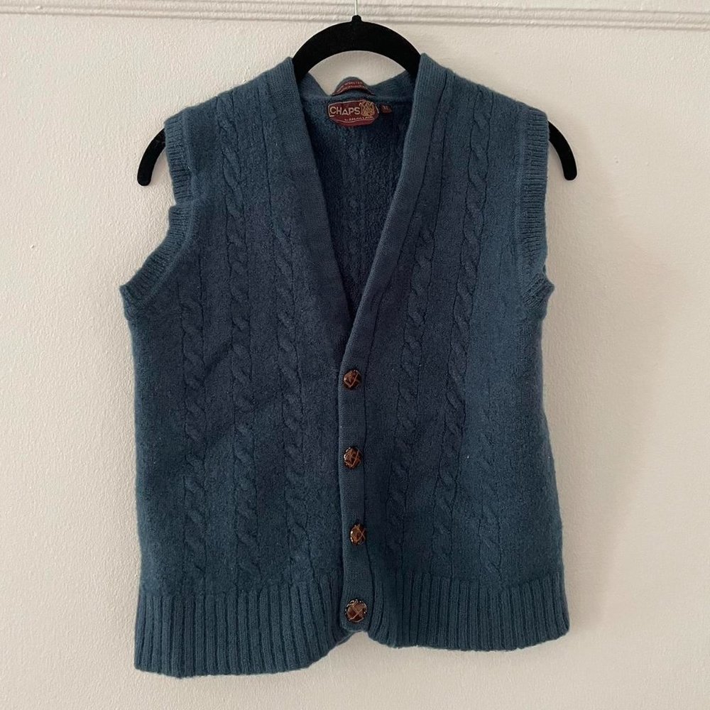 Vintage chaps by Ralph Lauren blue sweater vest